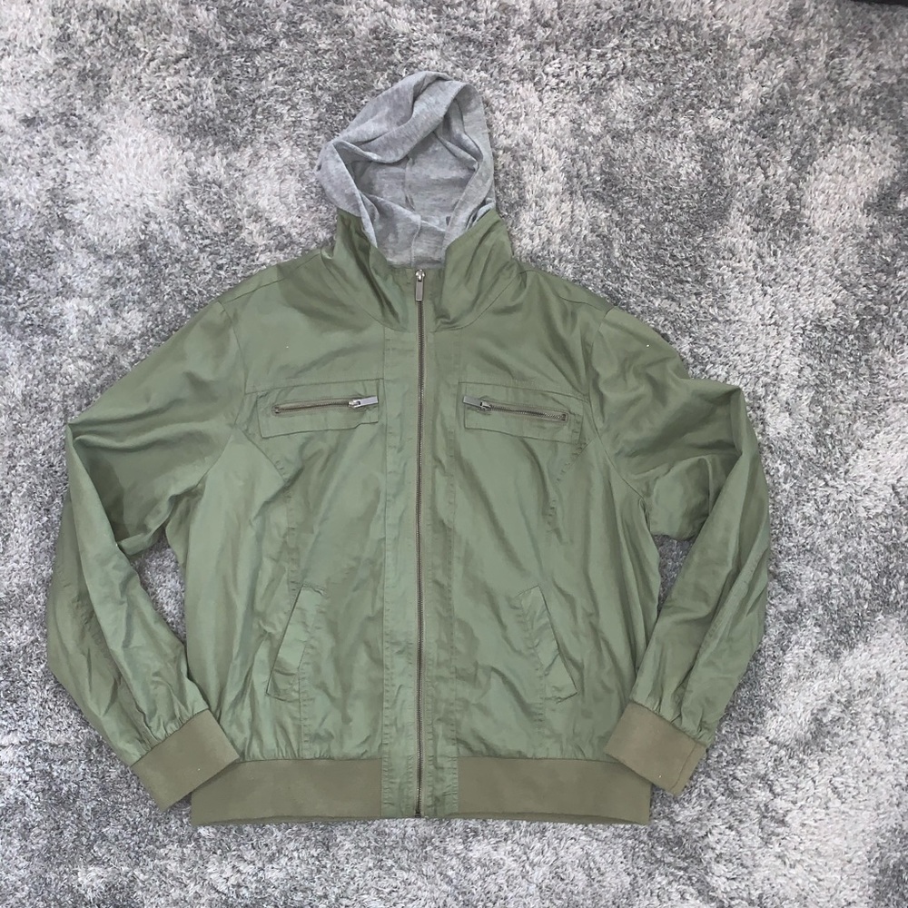 Torrid Green army jacket with sweatshirt liner